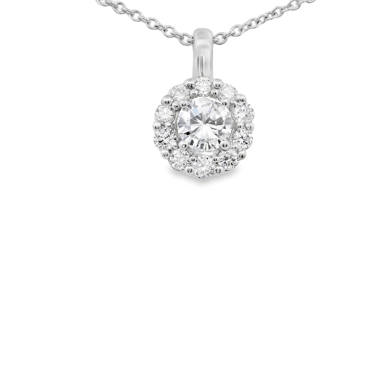 White Gold Pendant with Round Brilliant Cut Diamond