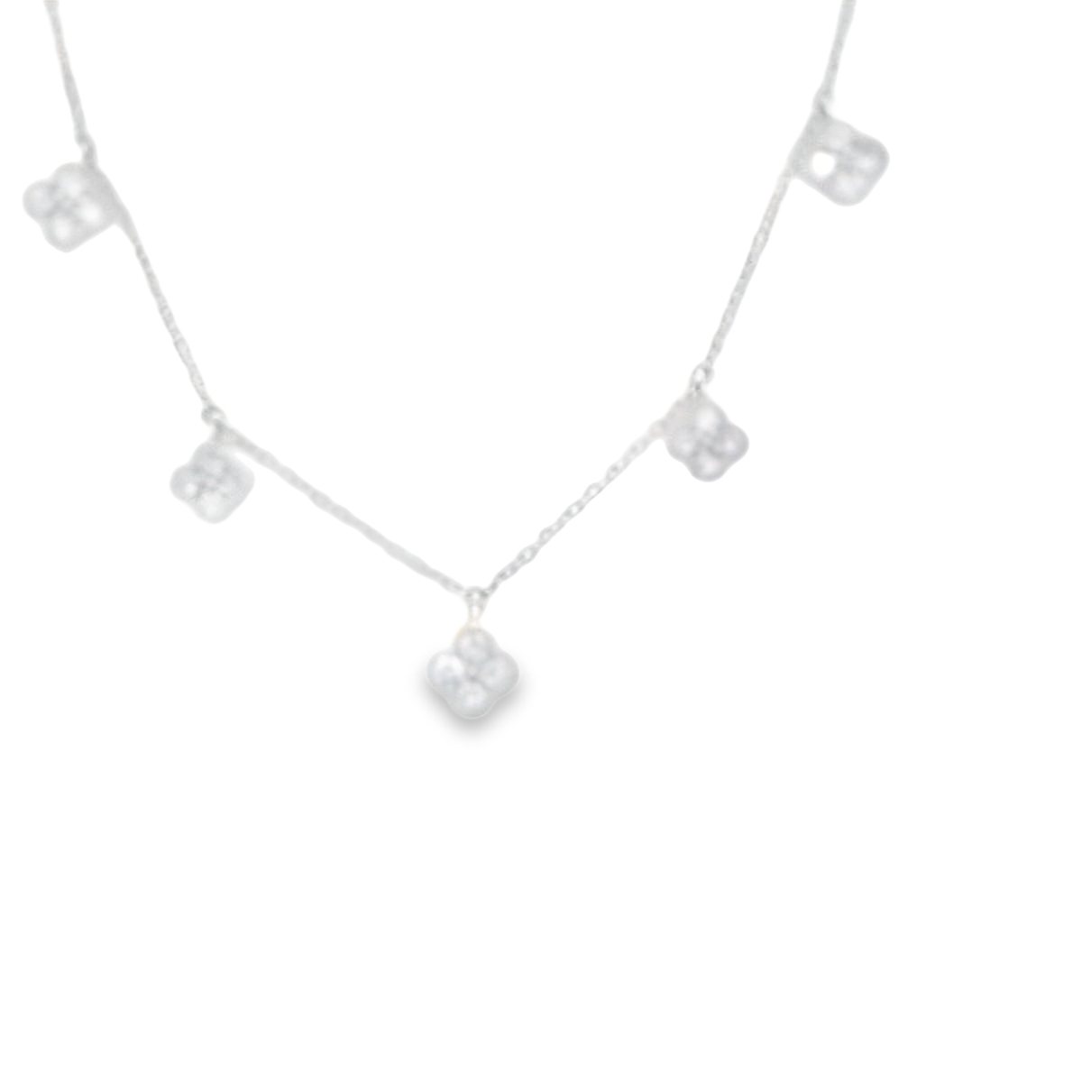 White Gold Diamond Necklace with Brilliant Cut Diamonds