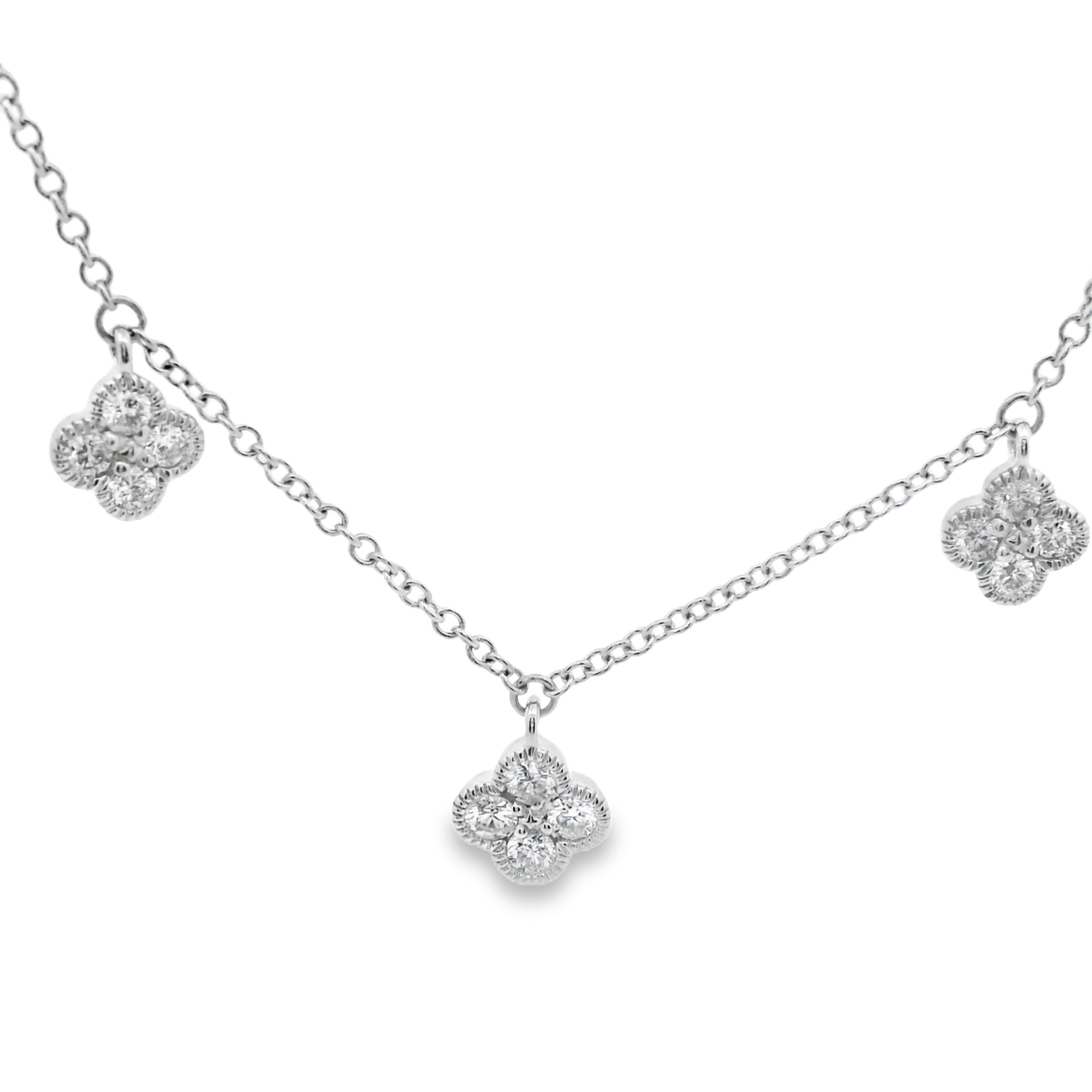White Gold Diamond Necklace with Brilliant Cut Diamonds