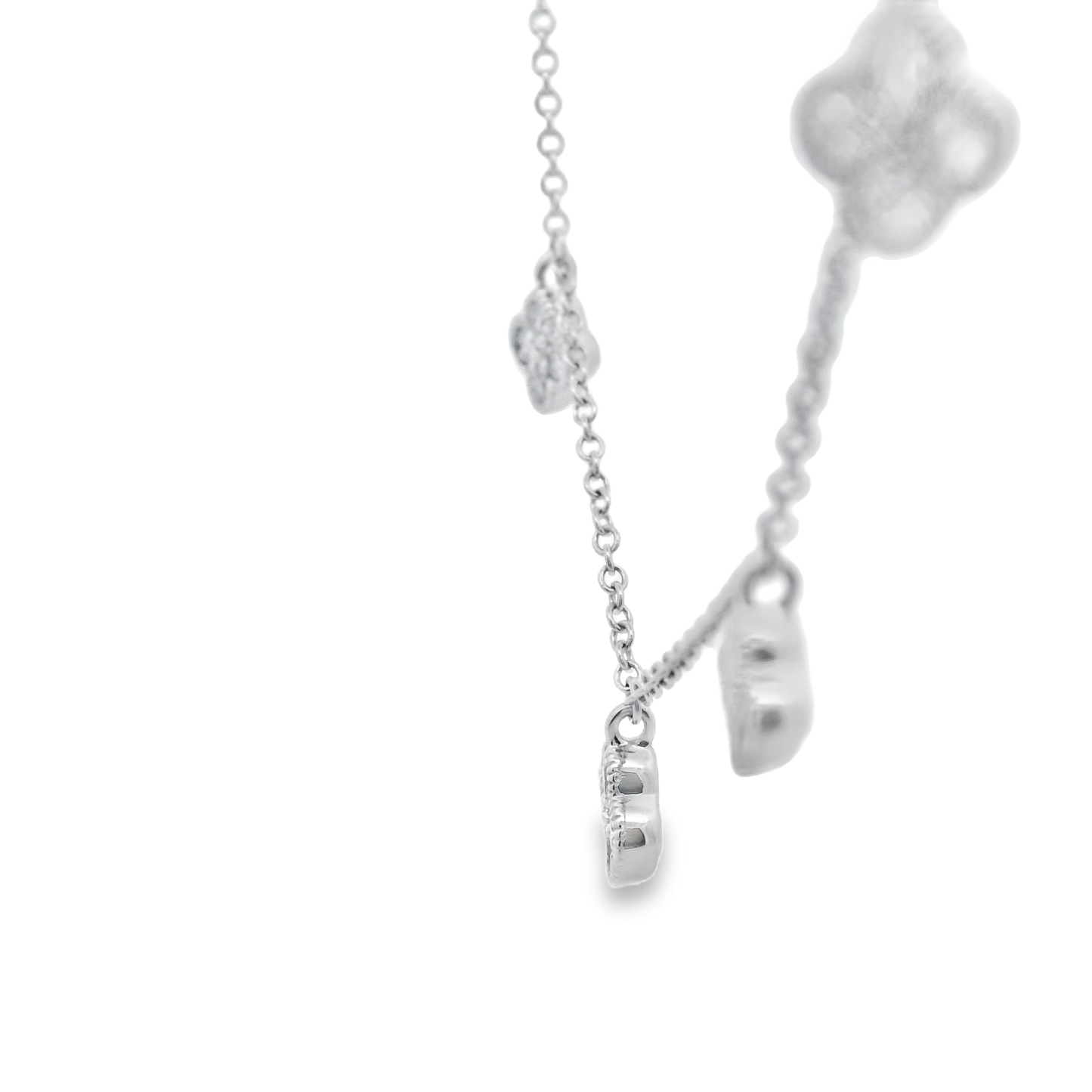 White Gold Diamond Necklace with Brilliant Cut Diamonds