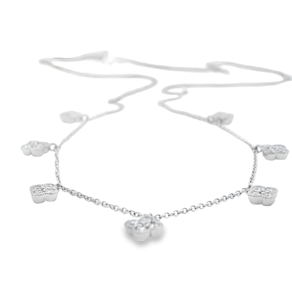 White Gold Diamond Necklace with Brilliant Cut Diamonds