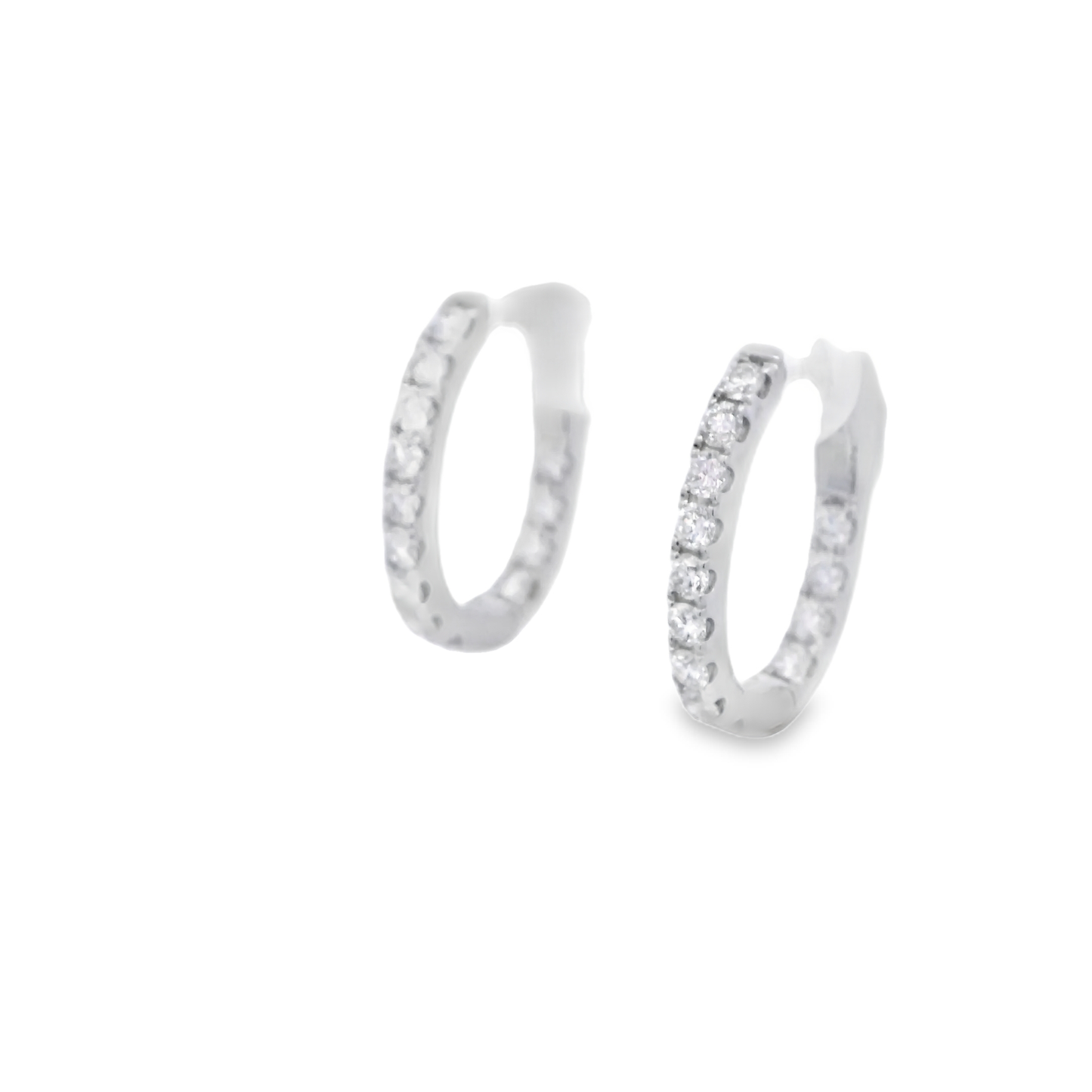 Diamond inside and outside Hoops