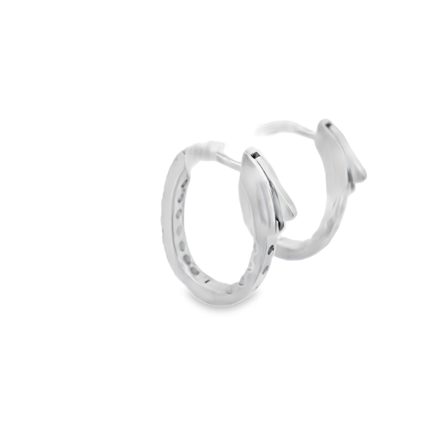 Diamond inside and outside Hoops