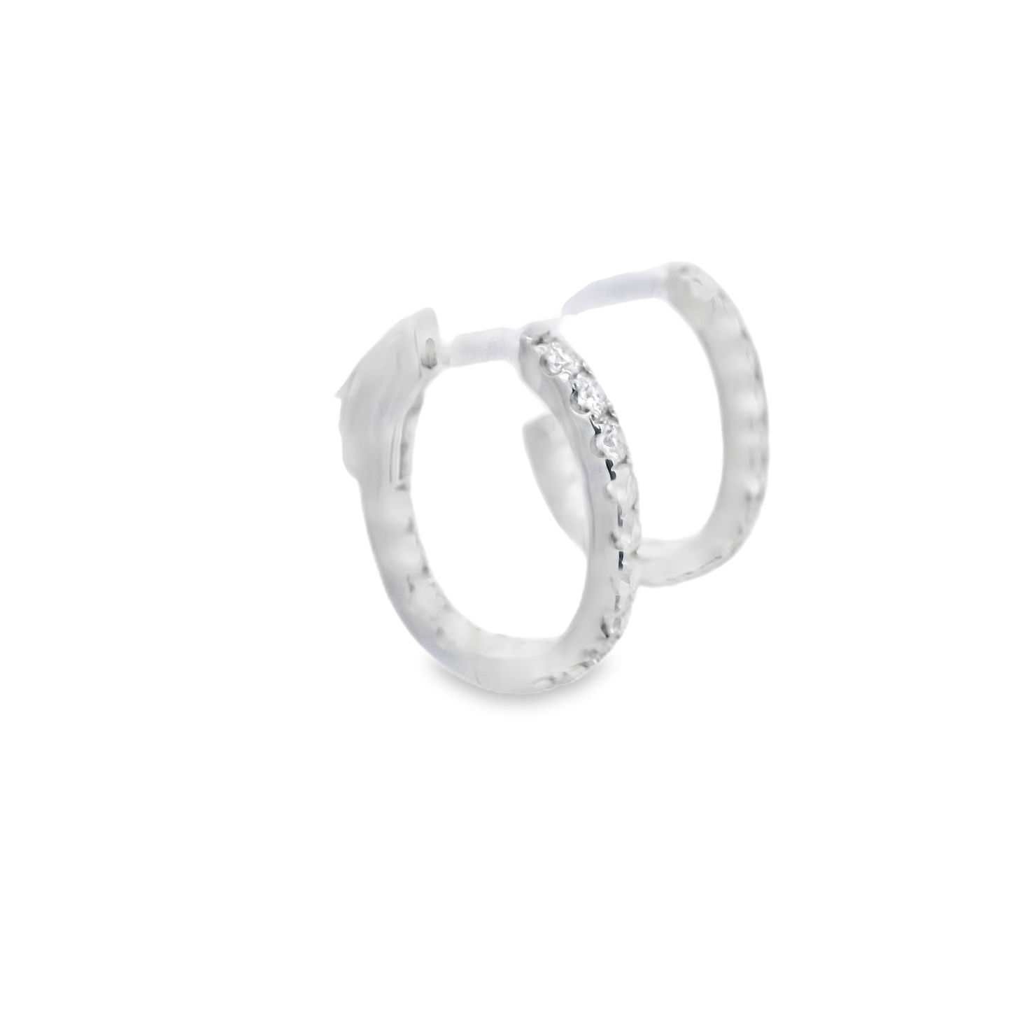 Diamond inside and outside Hoops