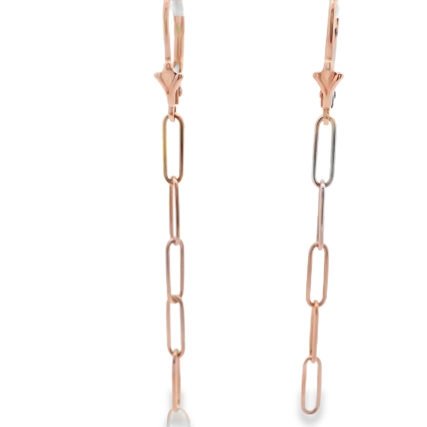 Elegant Gold Paper Clip Chain Dangle Earrings
