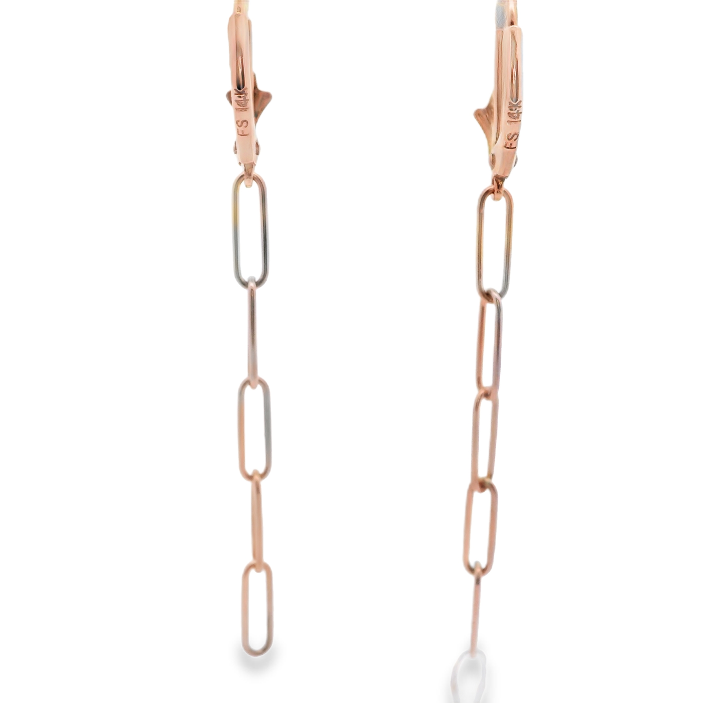 Elegant Gold Paper Clip Chain Dangle Earrings