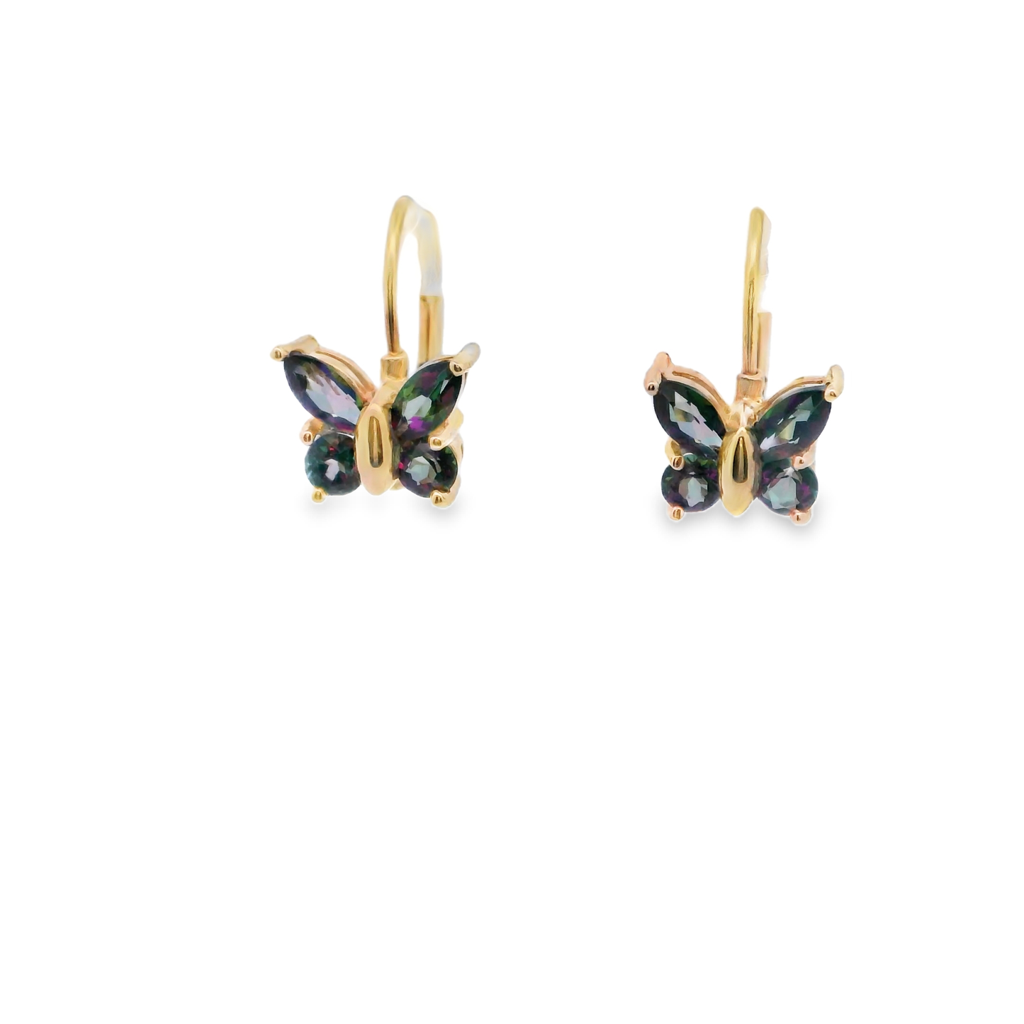 Mystic Topaz Butterfly Lever Earrings