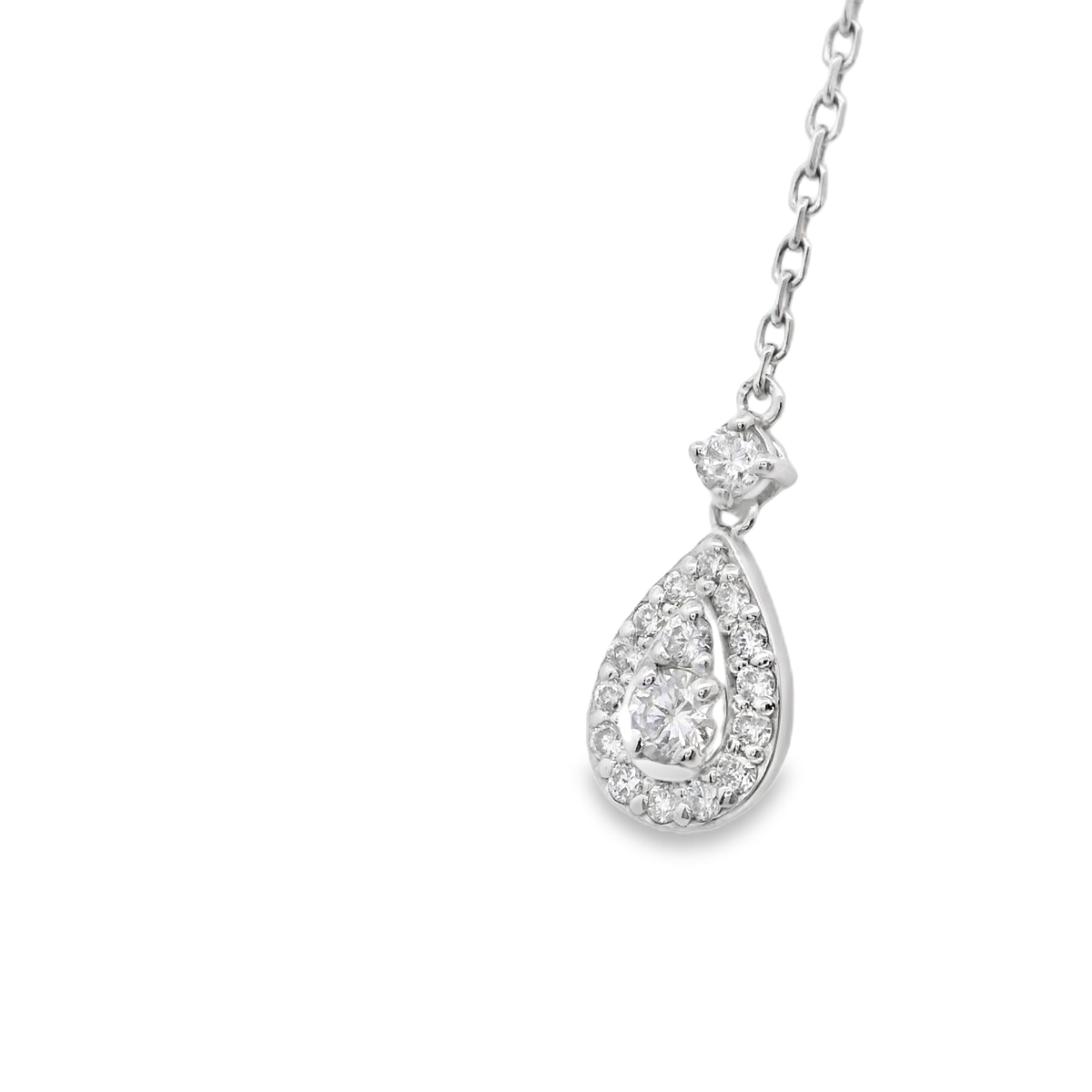 Natural Diamond White Gold Lariat Necklace