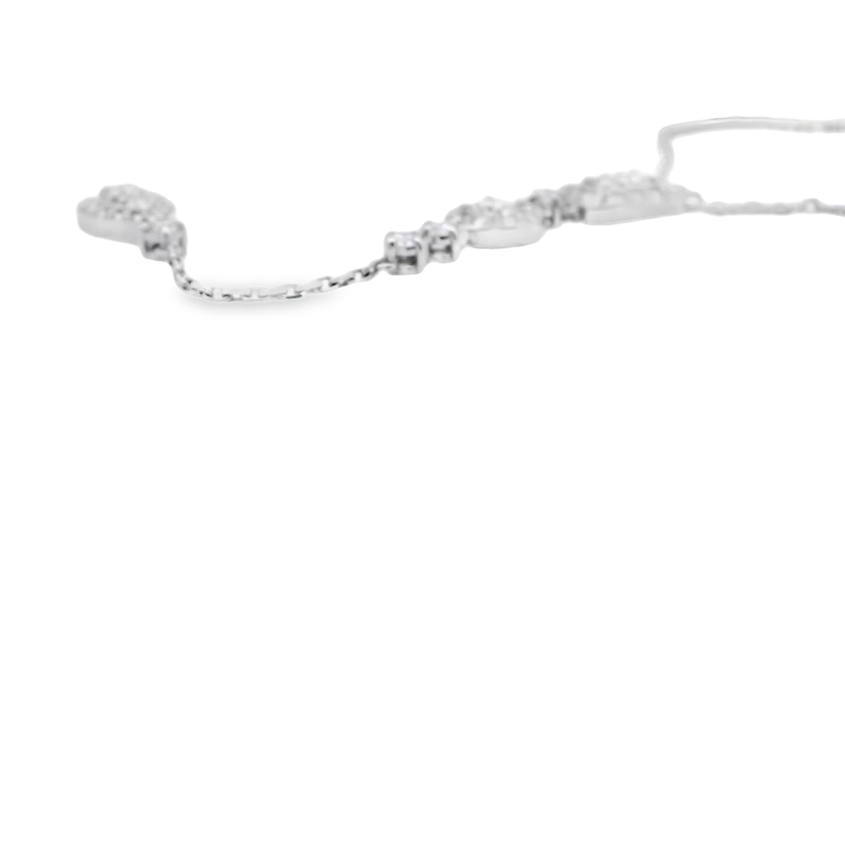 Natural Diamond White Gold Lariat Necklace