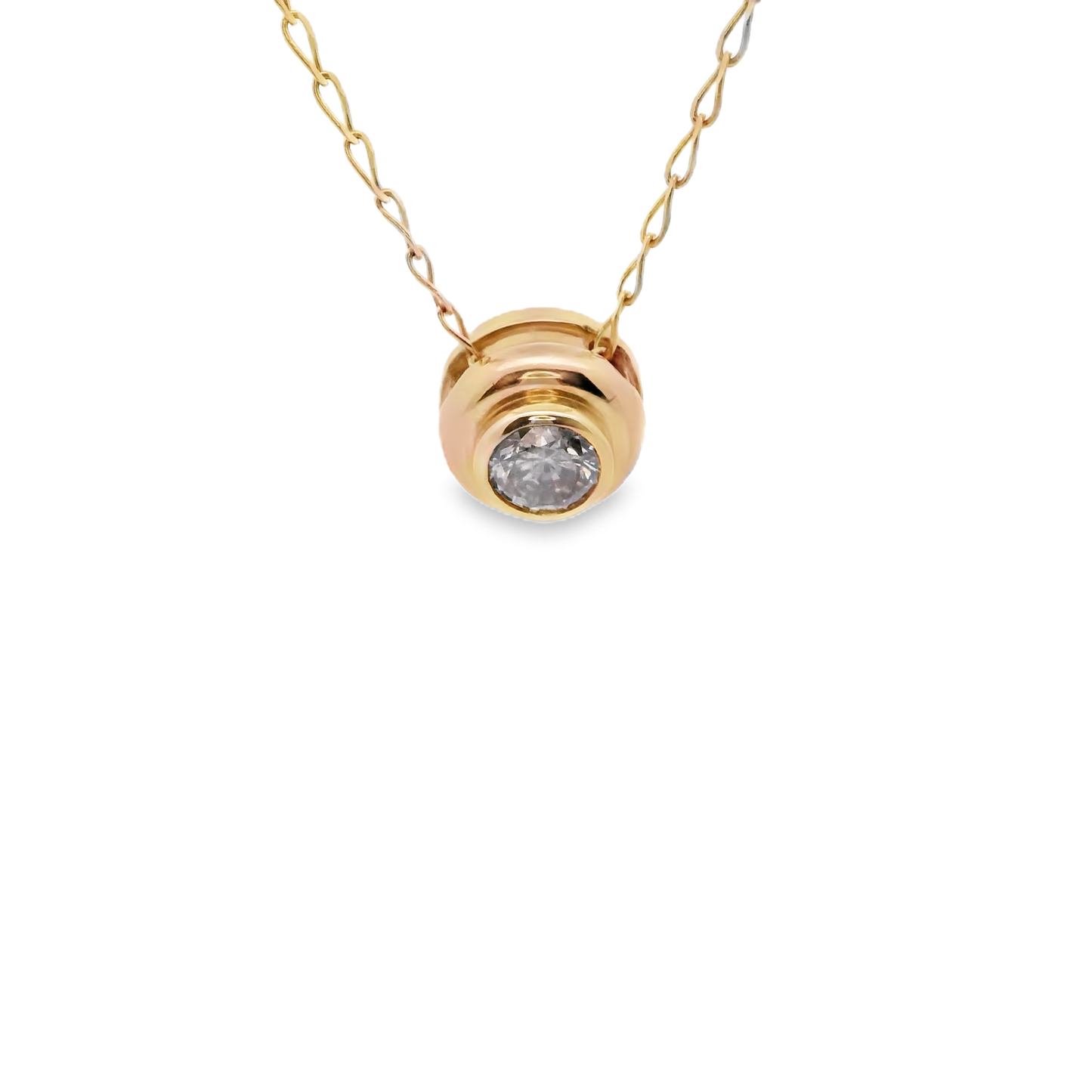 Yellow Gold Necklace with Round Brilliant Fancy Yellow Diamond Pendant