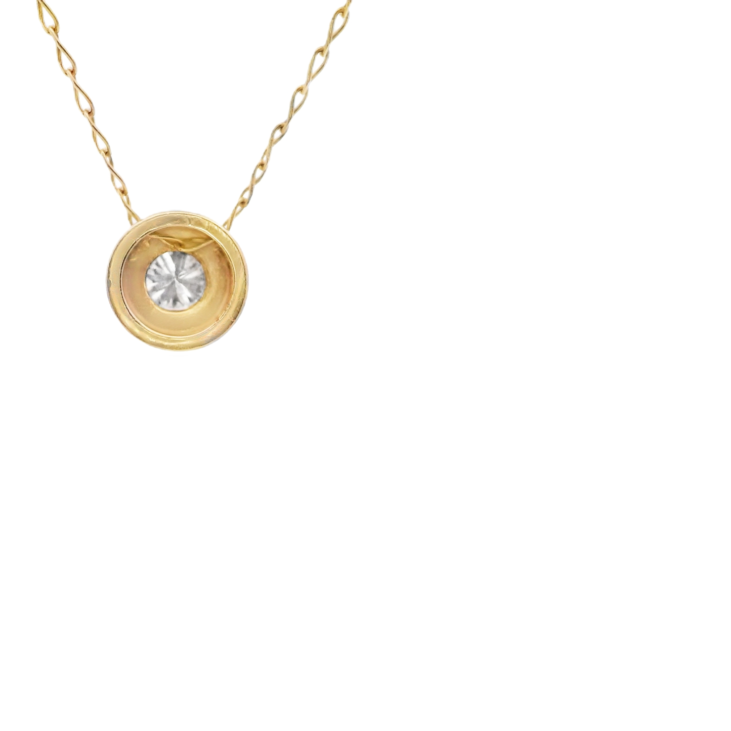 Yellow Gold Necklace with Round Brilliant Fancy Yellow Diamond Pendant