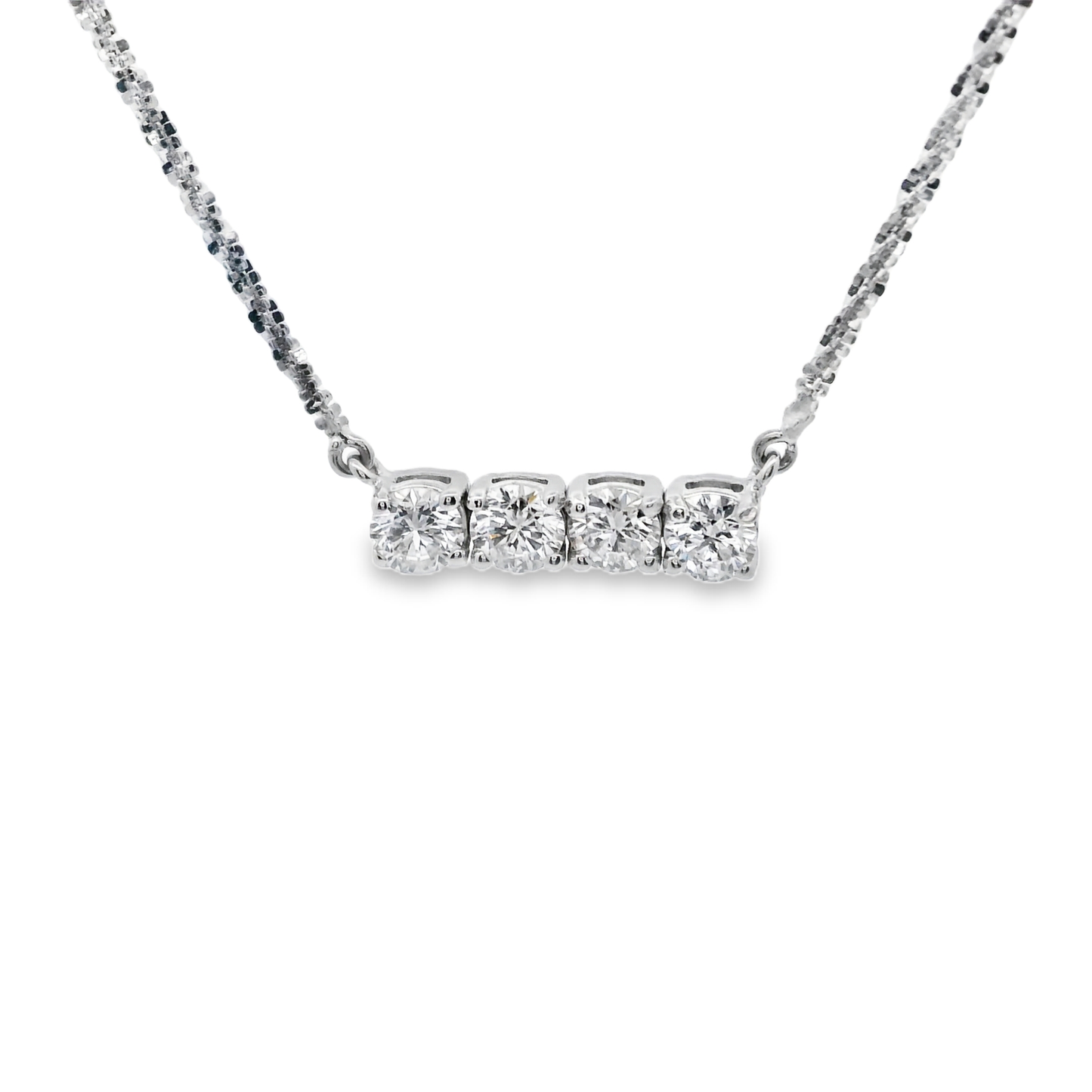 White Gold Necklace with Round Brilliant Diamonds