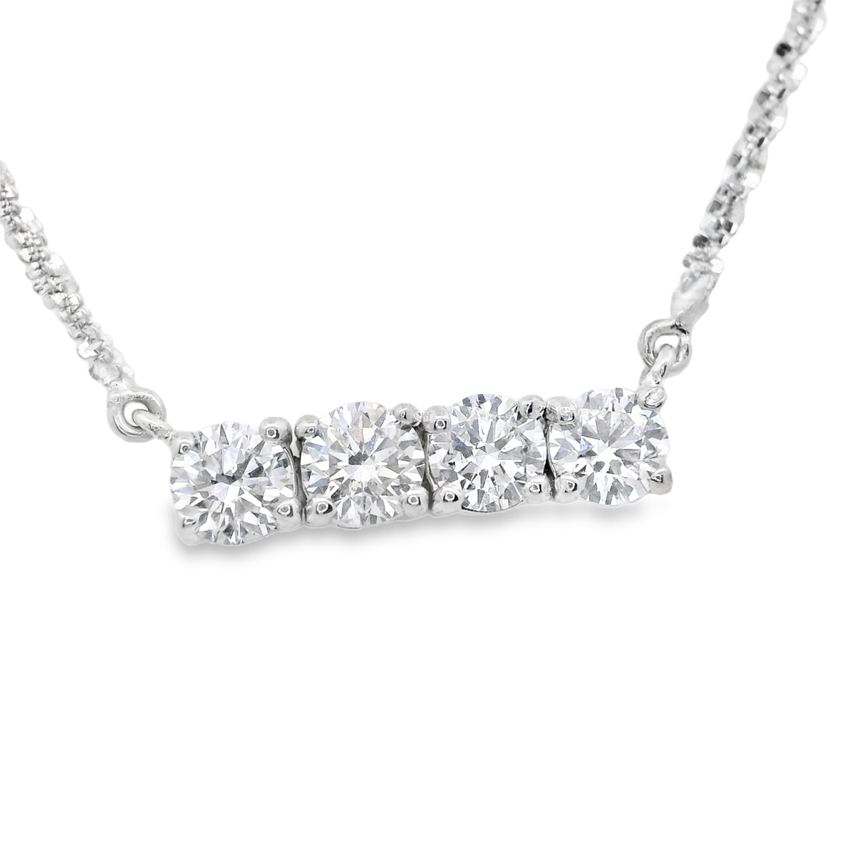 White Gold Necklace with Round Brilliant Diamonds