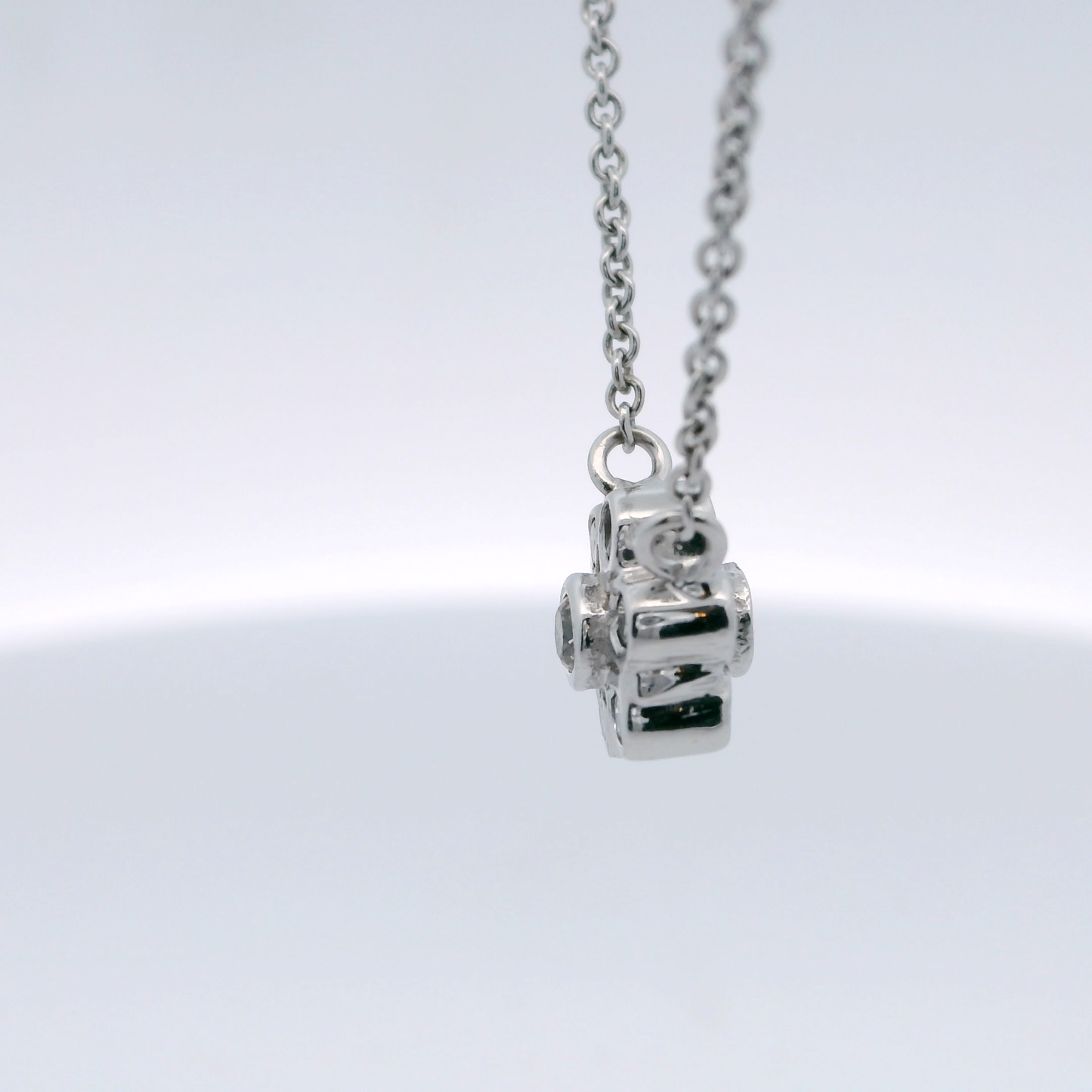 White Gold Diamond Cluster Pendant Necklace