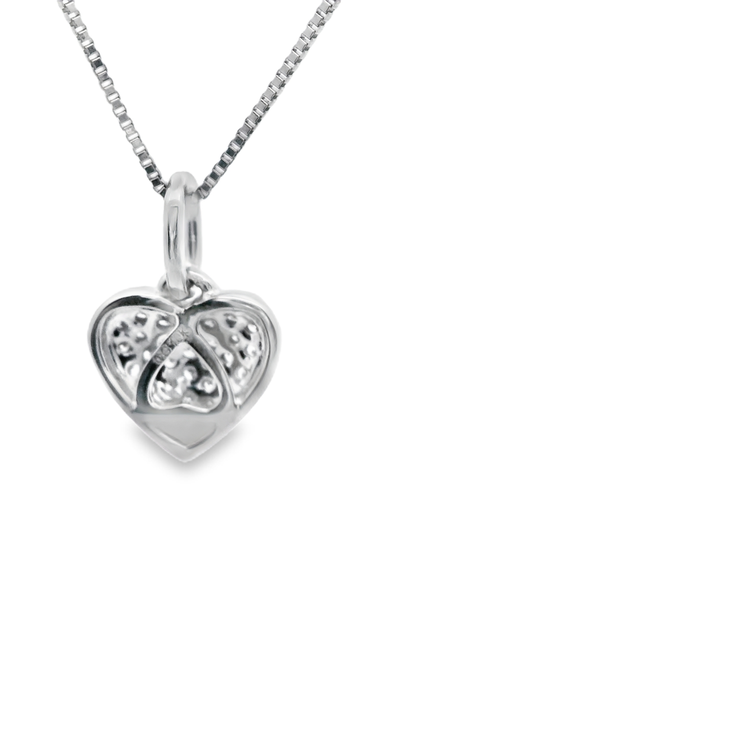 Tiny Diamond Pave’ Heart Pendant