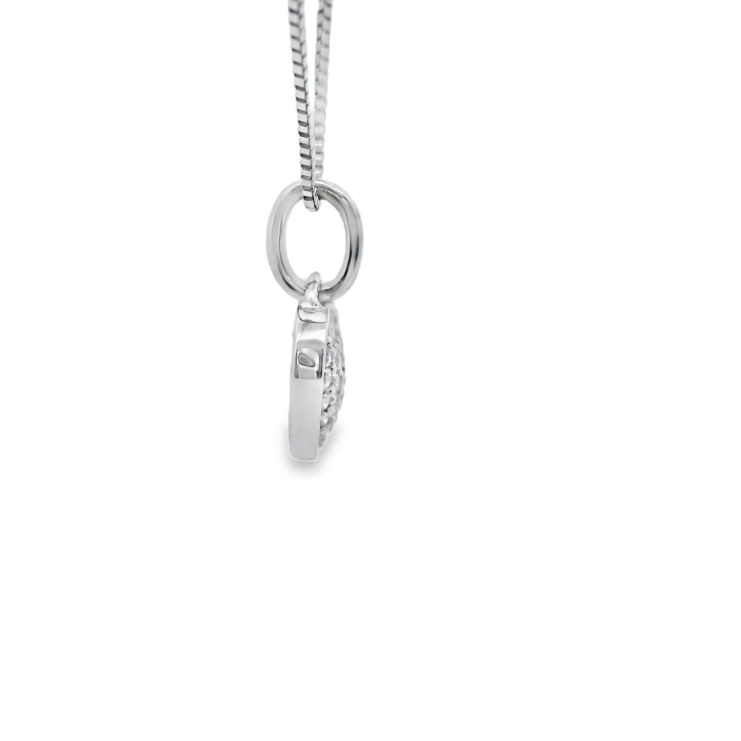 Tiny Diamond Pave’ Heart Pendant