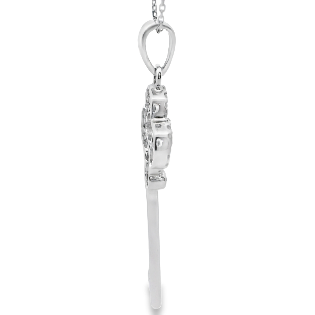 White Gold Diamond Key Pendant