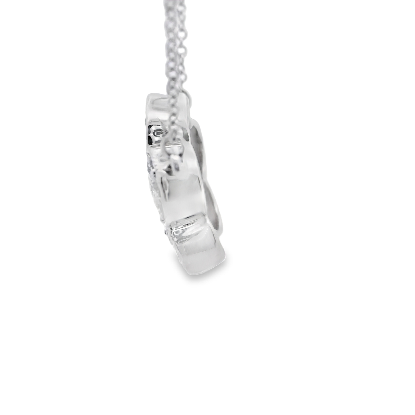 Elegant White Gold Diamond Floral Necklace