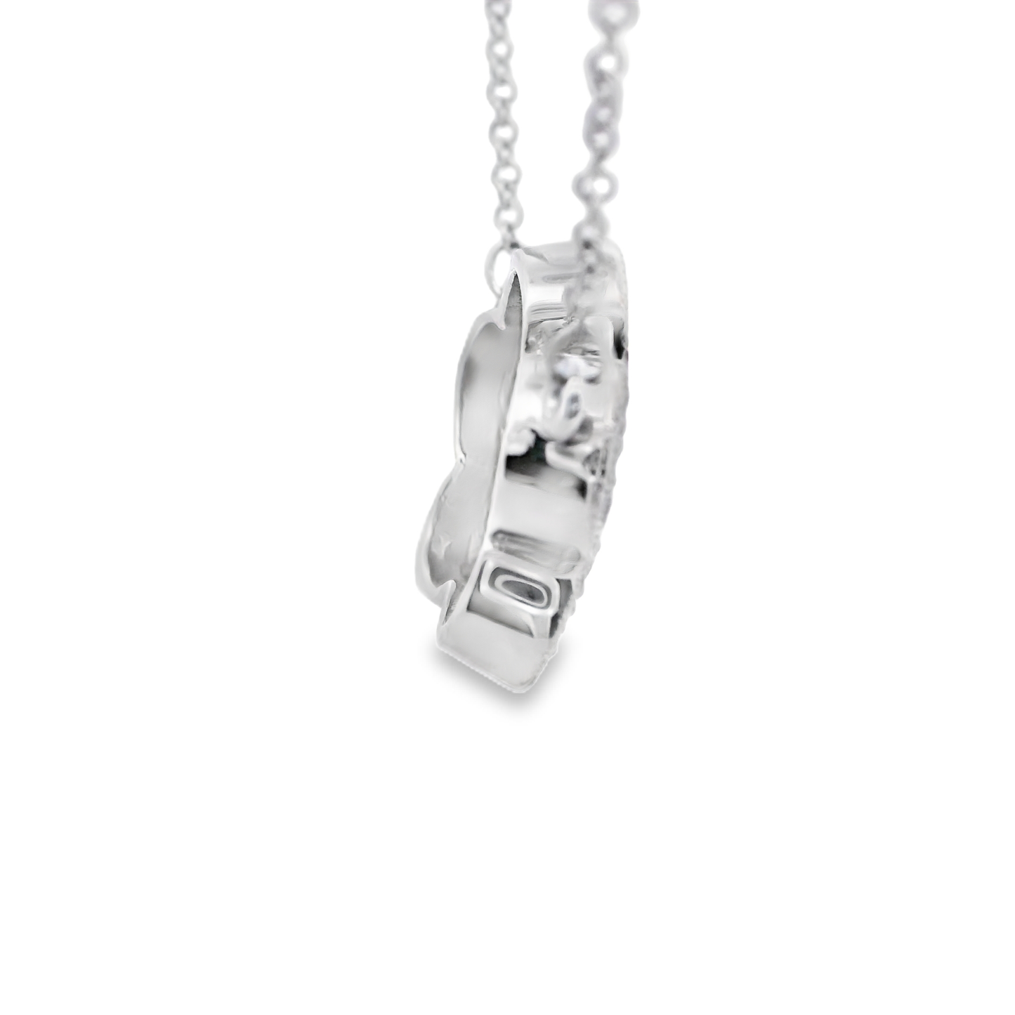 Elegant White Gold Diamond Floral Necklace