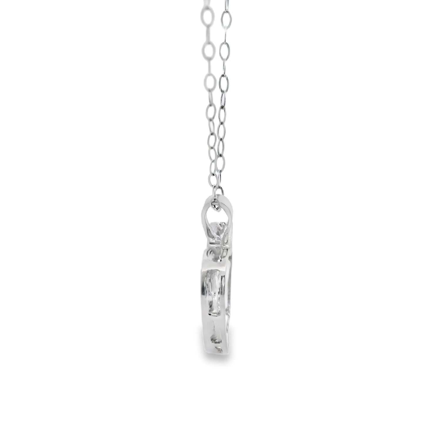 Platinum Diamond Heart Pendant Necklace