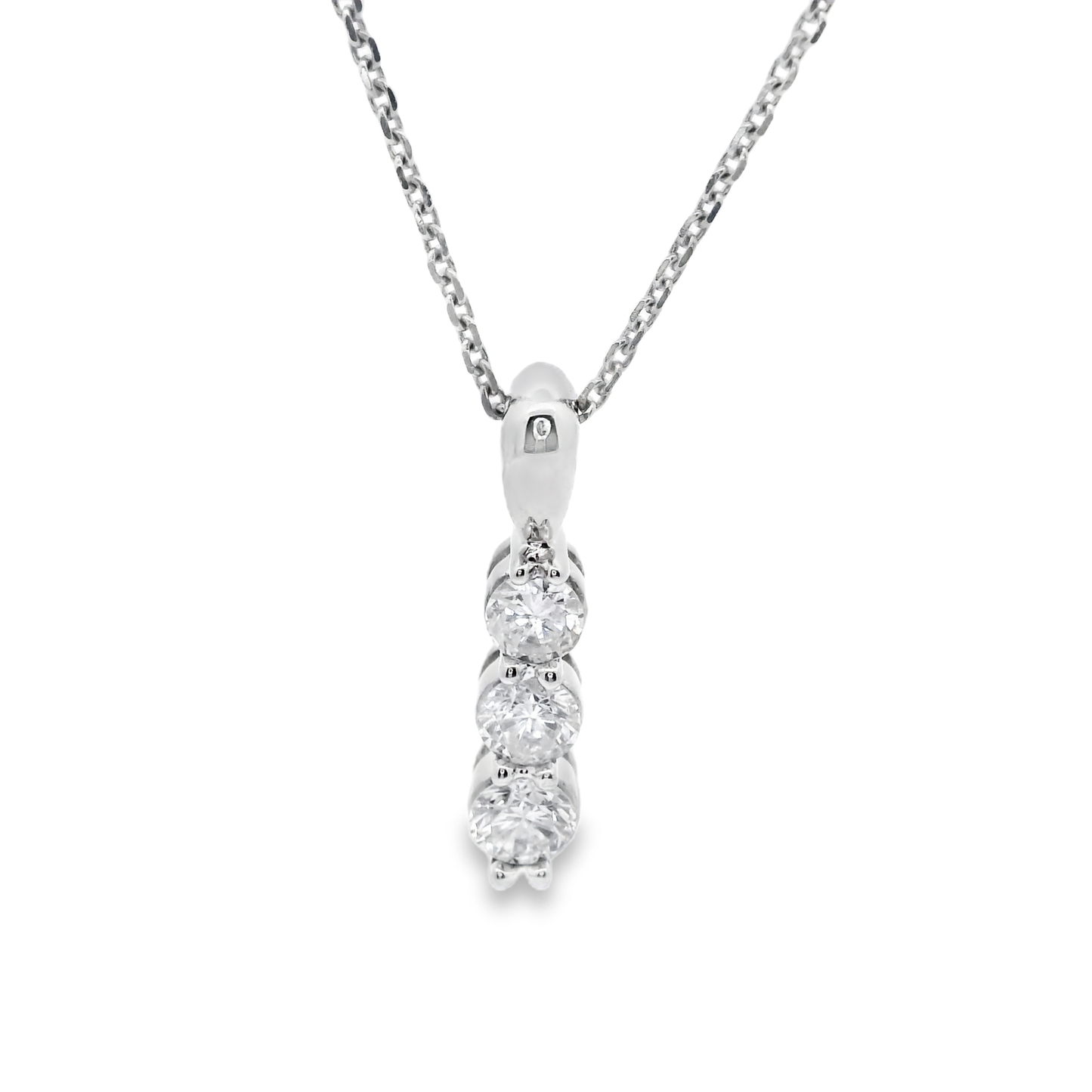 White Gold Necklace with Round Brilliant Cut Diamonds