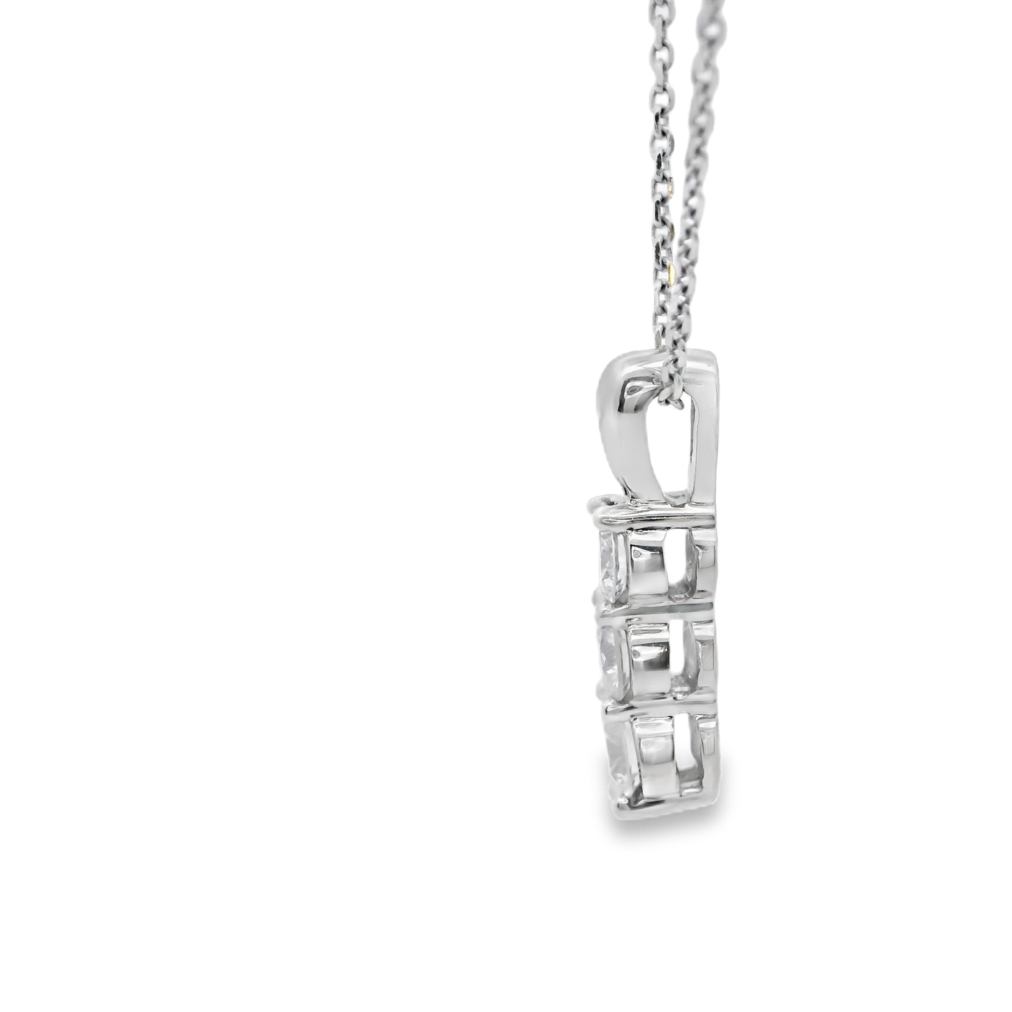 White Gold Necklace with Round Brilliant Cut Diamonds