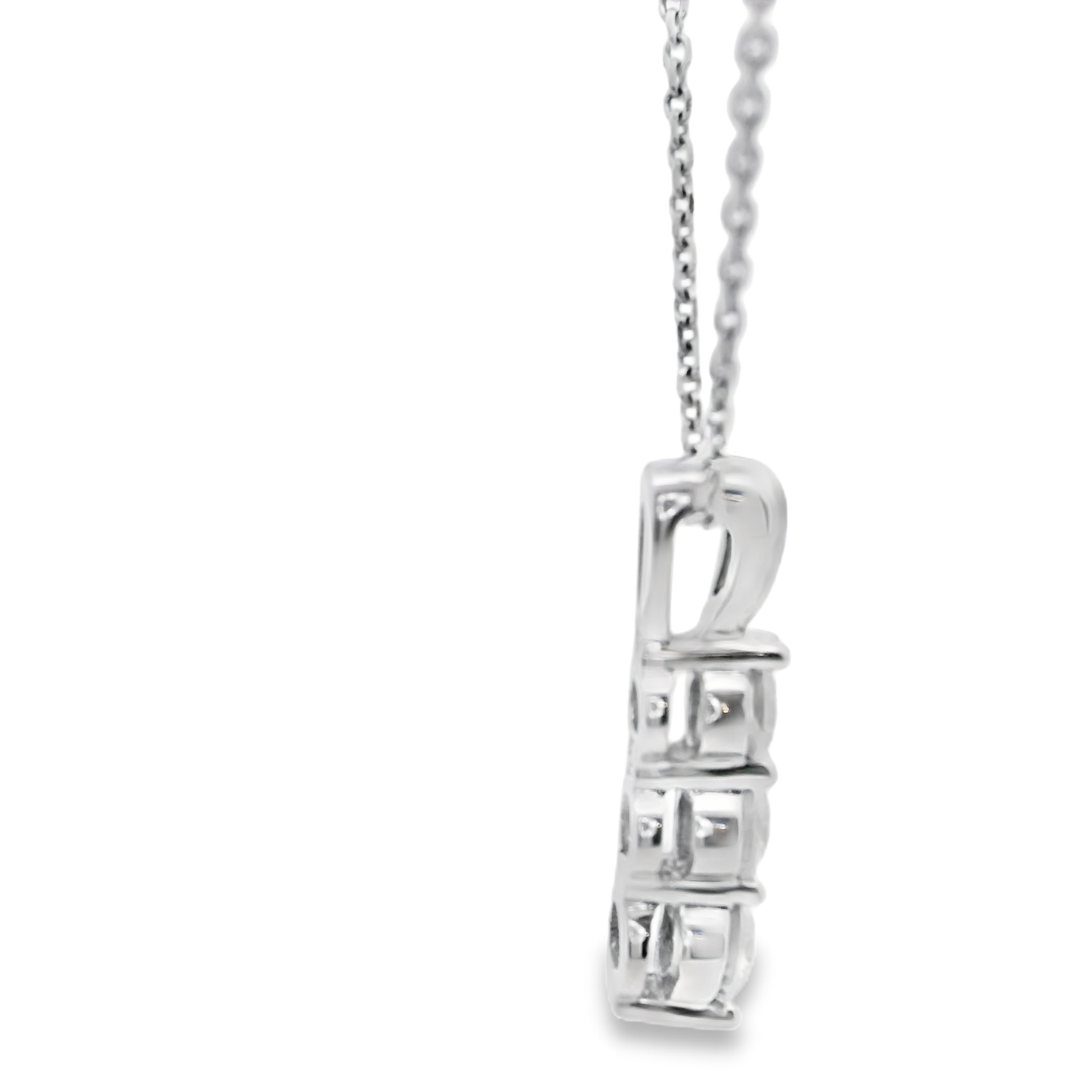 White Gold Necklace with Round Brilliant Cut Diamonds