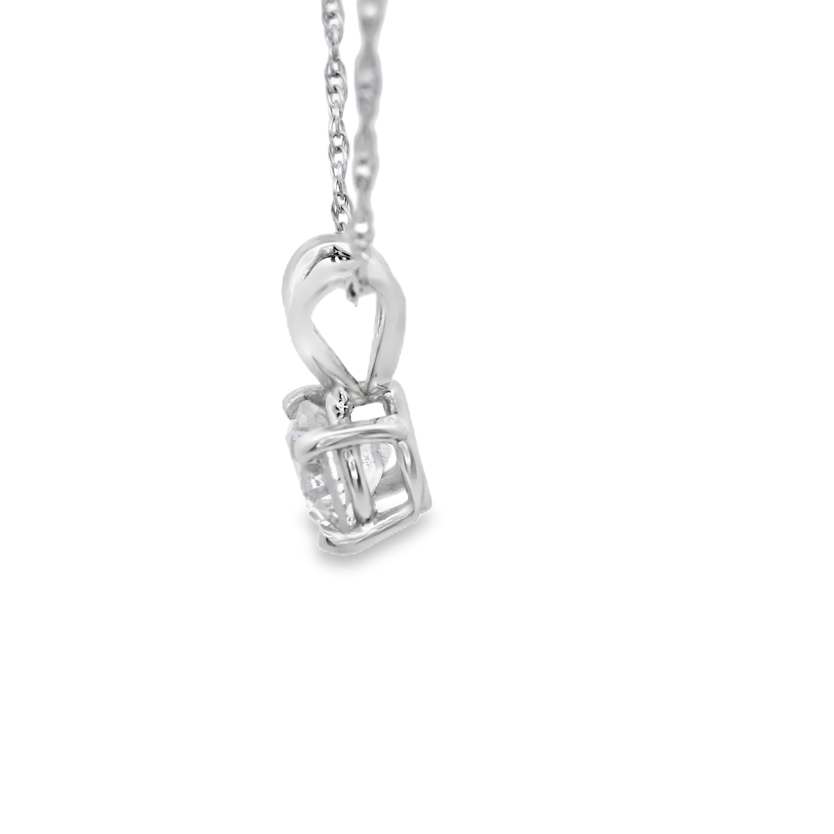 White Gold Diamond Solitaire Pendant Necklace