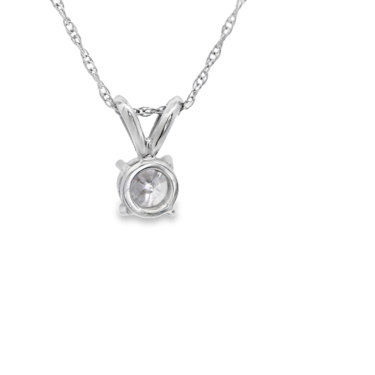 White Gold Diamond Solitaire Pendant Necklace