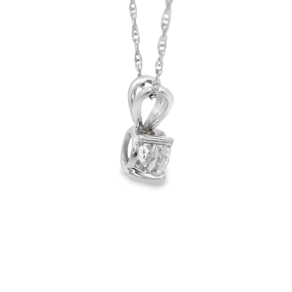 White Gold Diamond Solitaire Pendant Necklace