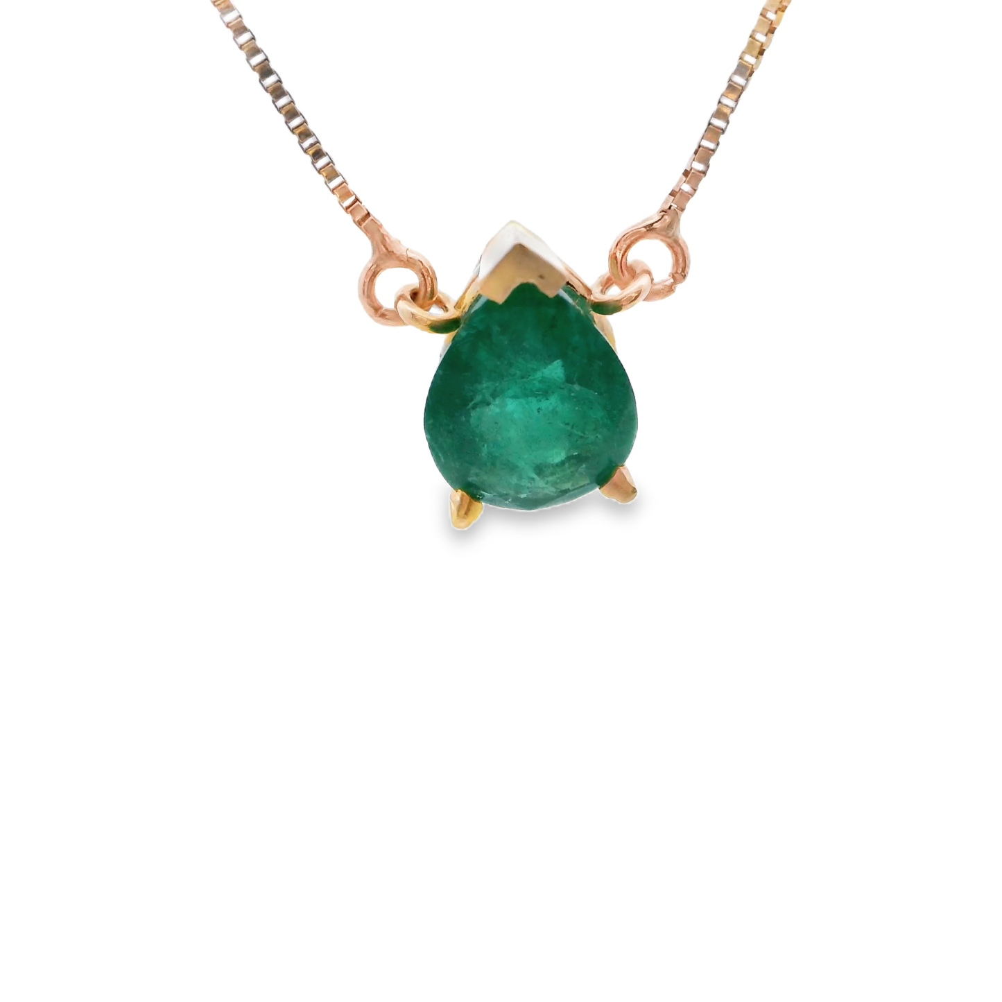 Emerald  Solitaire Necklace