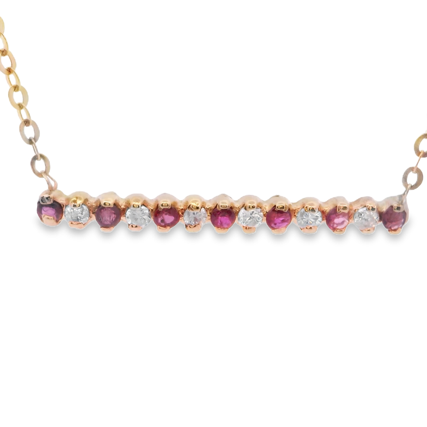 Ruby and Diamond Bar Necklace