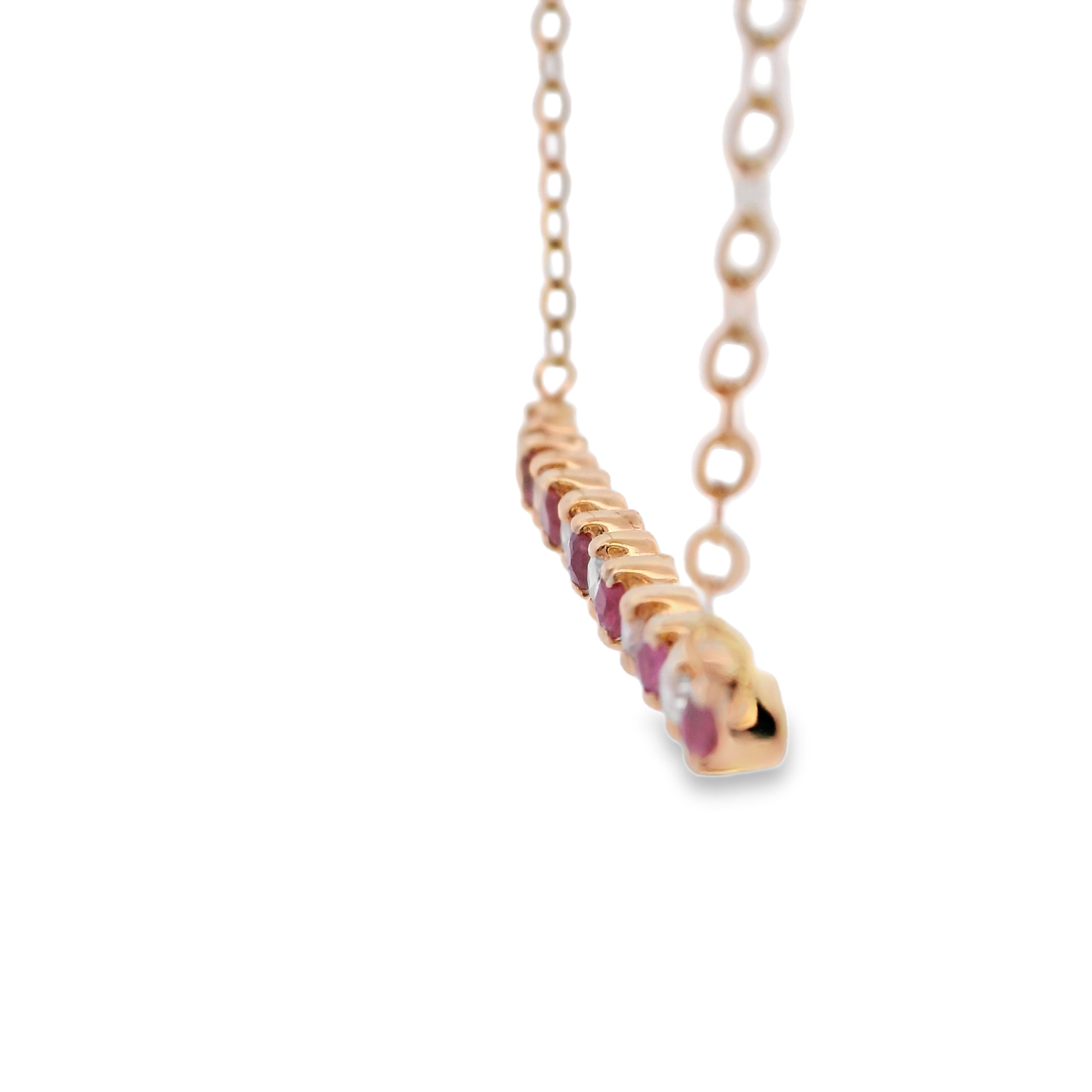 Ruby and Diamond Bar Necklace