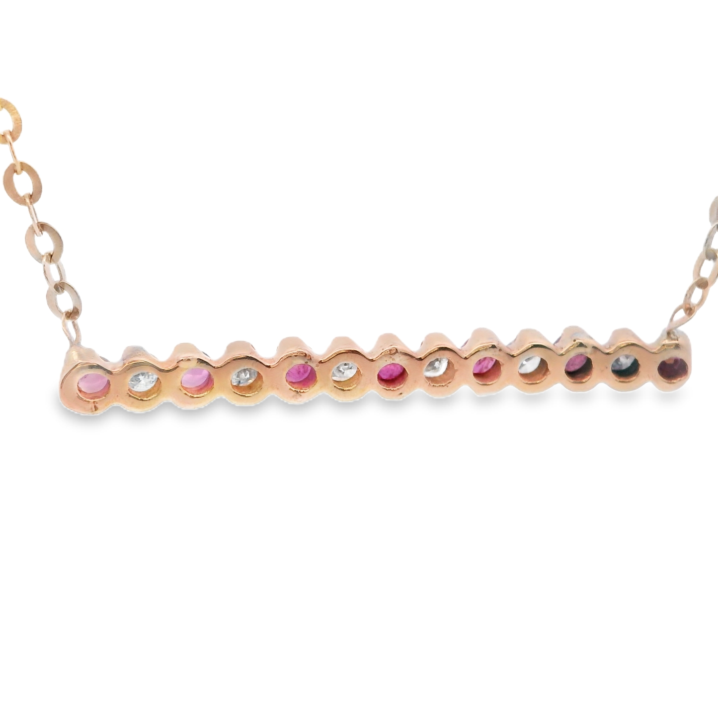 Ruby and Diamond Bar Necklace