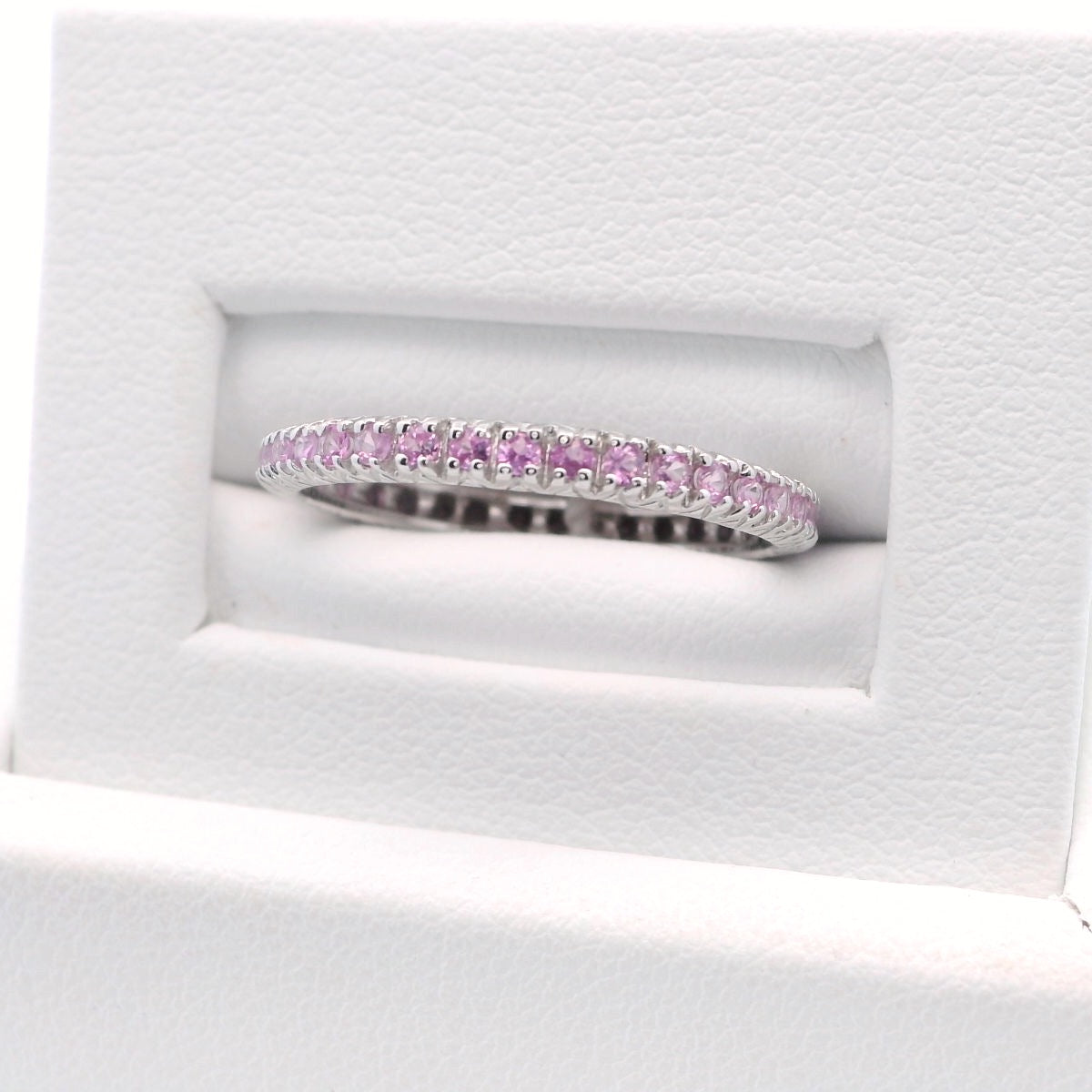 14kt White Gold Pink Sapphire Ring