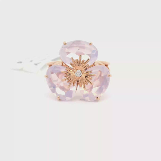 Rose Gold Lilac Opal Ring