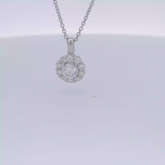 White Gold Pendant with Round Brilliant Cut Diamond
