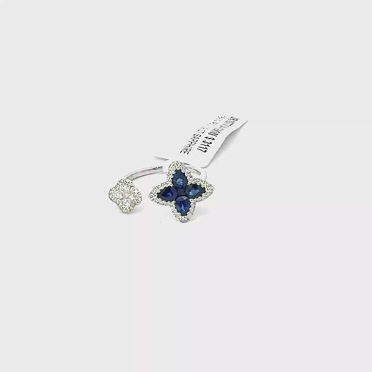NATURAL DIAMOND & SAPPHIRE RING