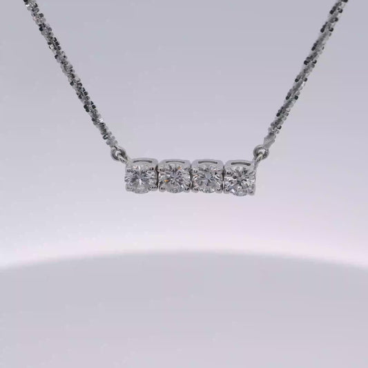 White Gold Necklace with Round Brilliant Diamonds