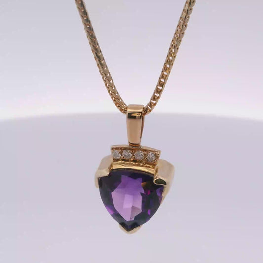 Amethyst and diamond Pendant