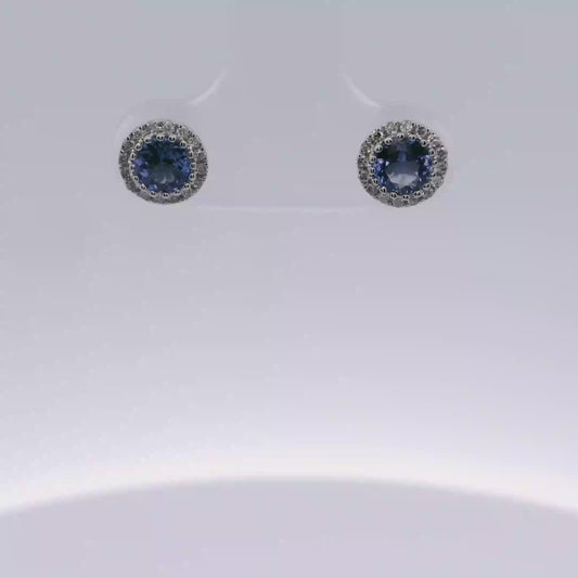 Tanzanite & Diamond Stud earrings
