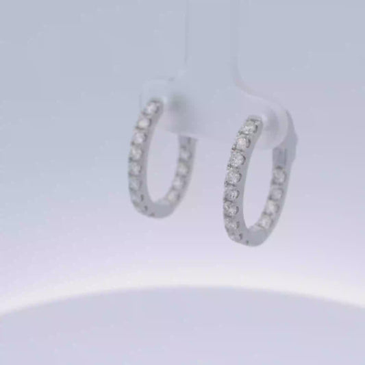 Diamond inside and outside Hoops