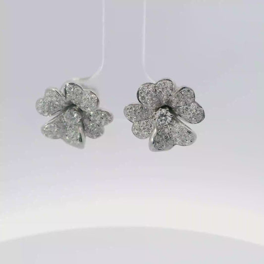 Natural Diamond flower Earrings