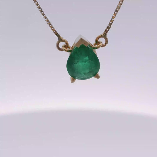 Emerald  Solitaire Necklace